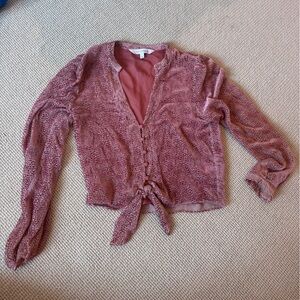 INTERMIX Dusty Pink Button-Up Blouse